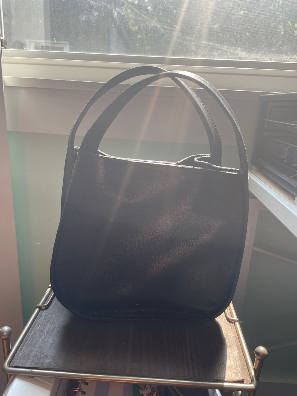 Black Leather Madewell Tote